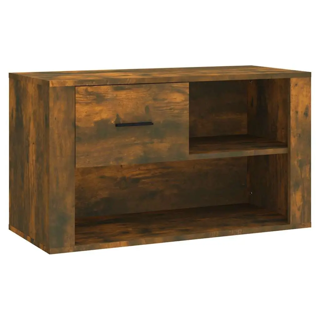 Shoe Cabinet Brown 80x35x45cm Engineered Wood Storage Organiser with Compartments