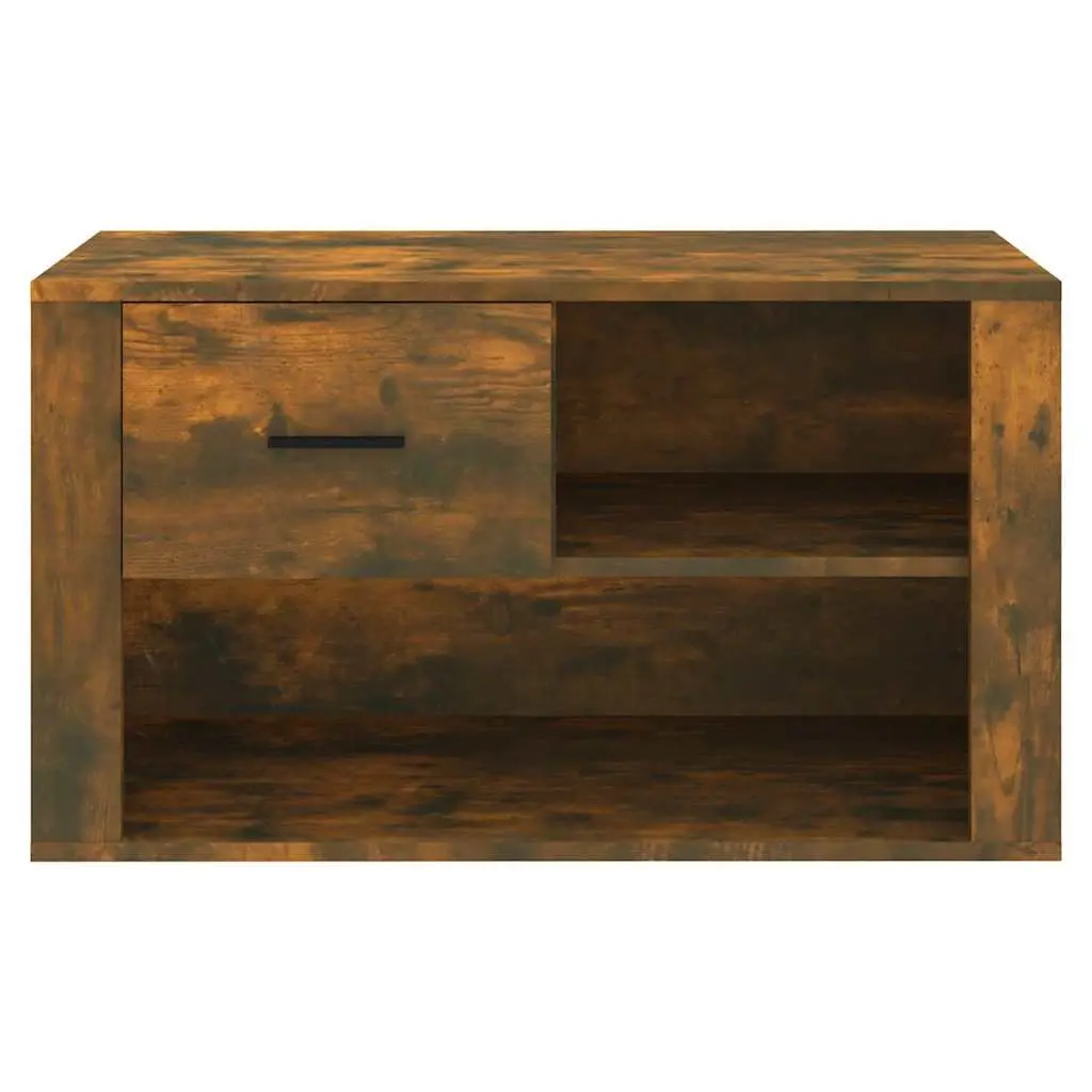 Shoe Cabinet Brown 80x35x45cm Engineered Wood Storage Organiser with Compartments