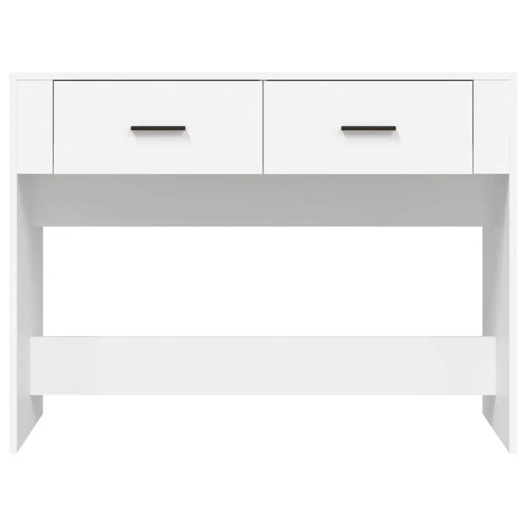Console Table White Engineered Wood 100cm x 39cm x 75cm 2 Drawers Entryway Storage