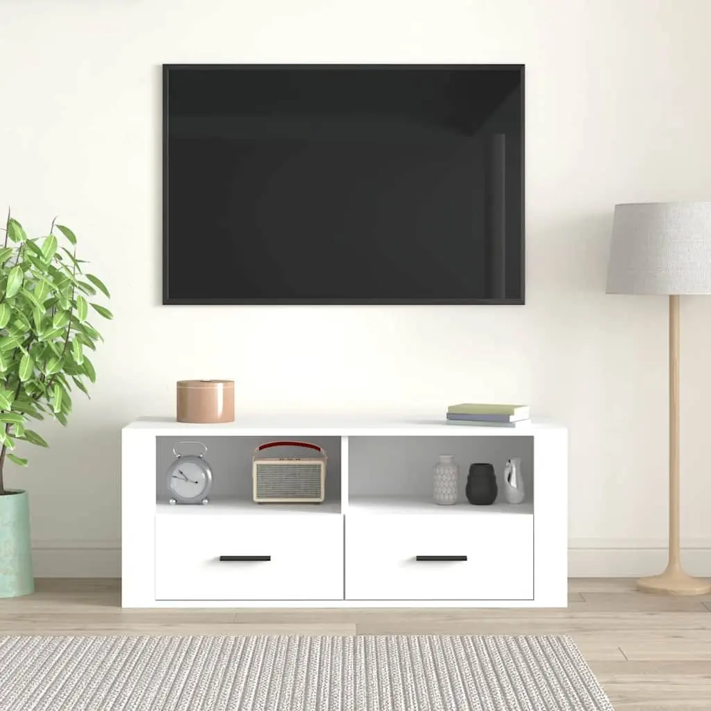 White TV Unit 100x35x40 cm