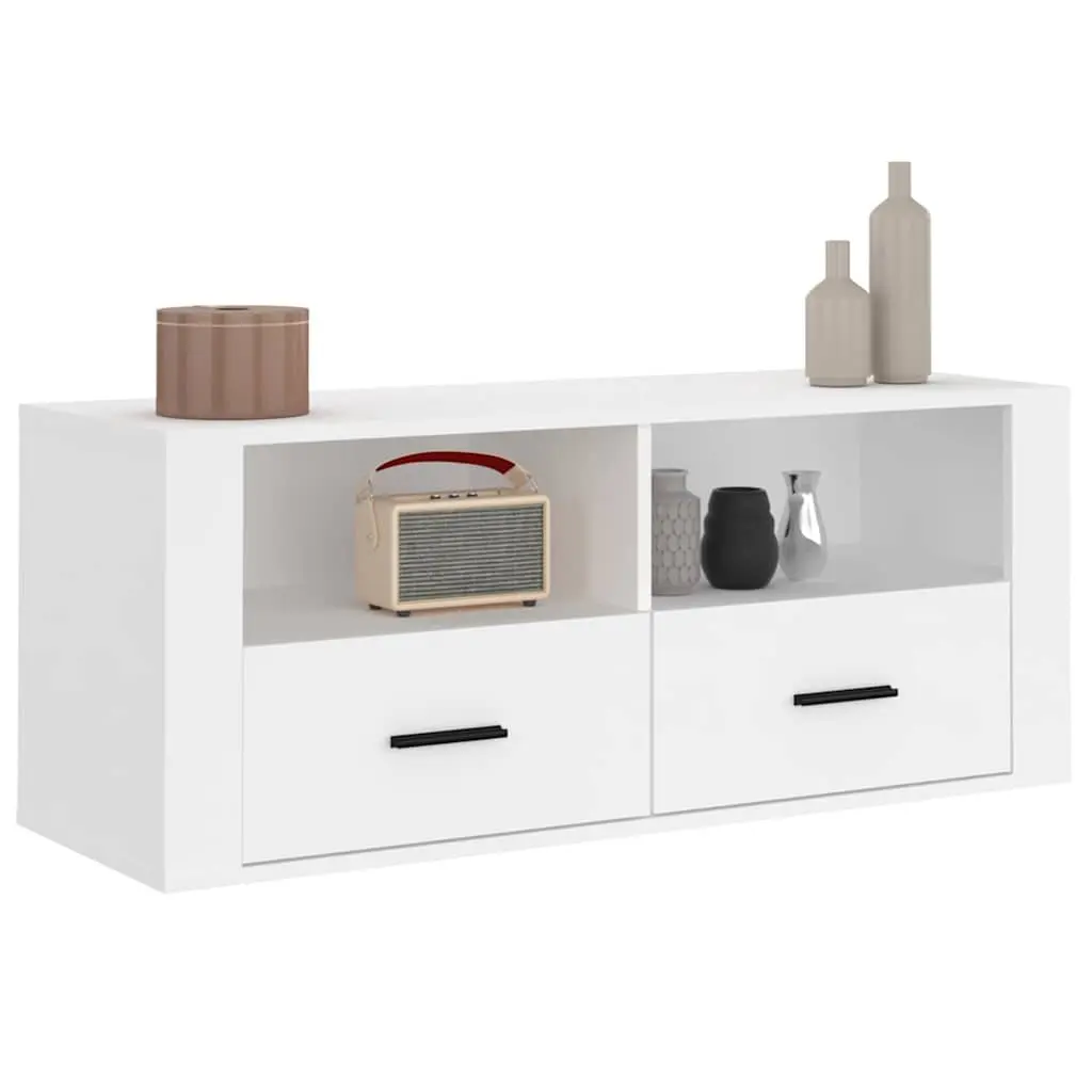 White TV Unit 100x35x40 cm