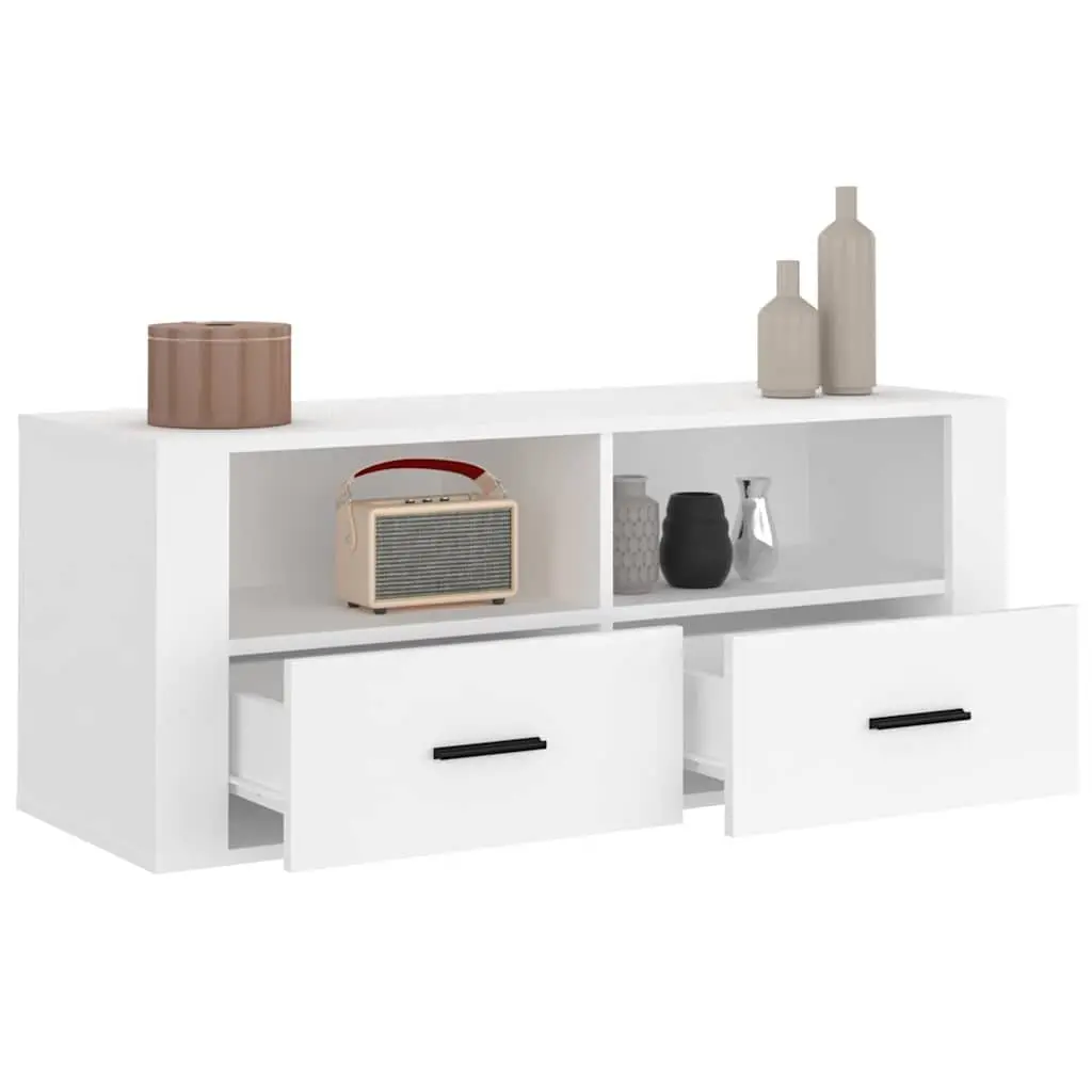 White TV Unit 100x35x40 cm