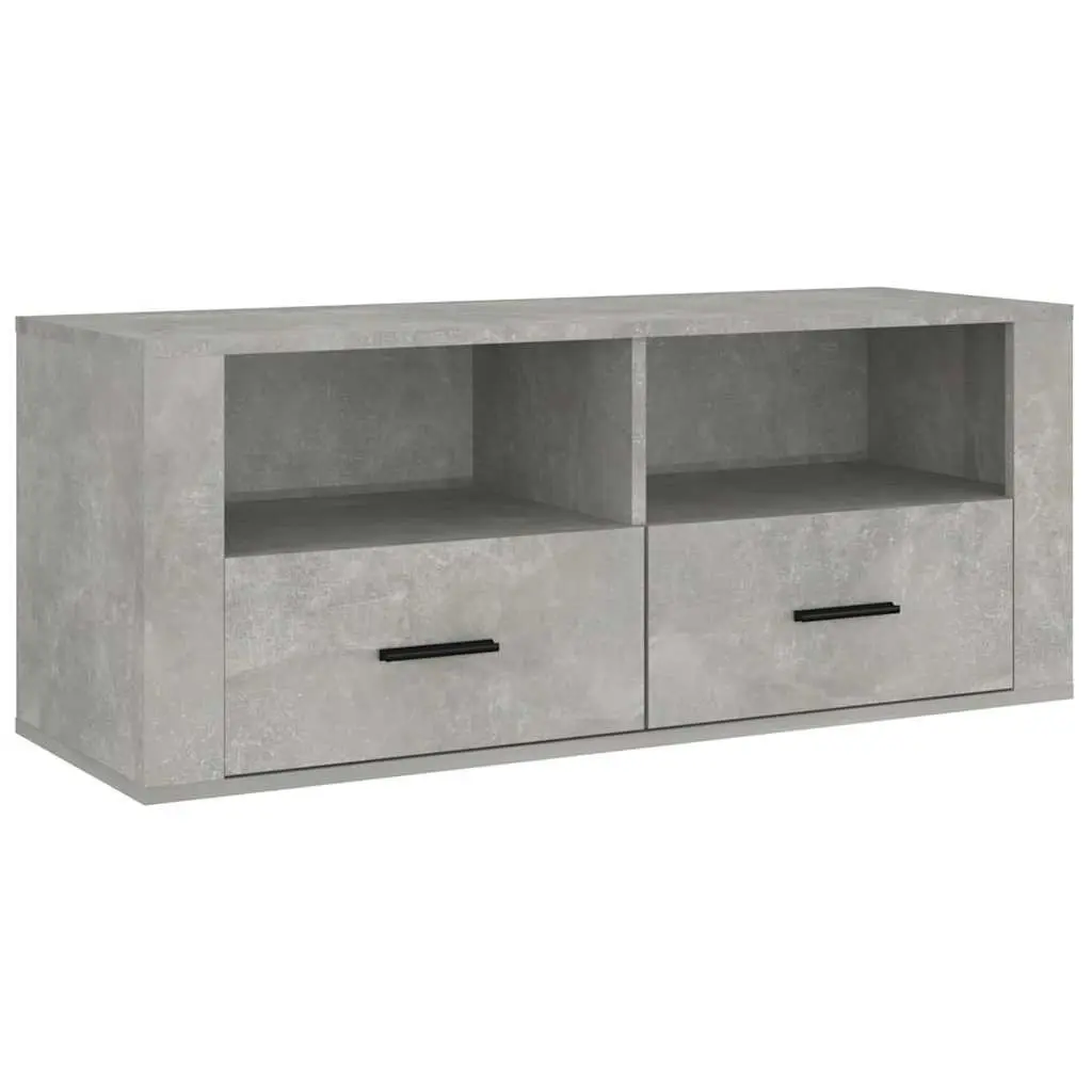 Concrete Grey TV Cabinet with Ample Storage