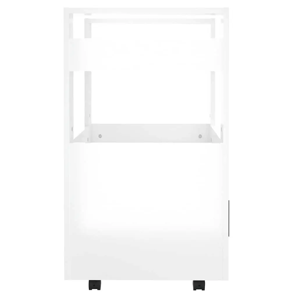 Kitchen Trolley Storage Cart White 60x45x80cm 2 Shelves Engineered Wood