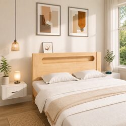 Wall-mounted Bedside Cabinets 2 pcs White Floating Storage Organiser Bedroom