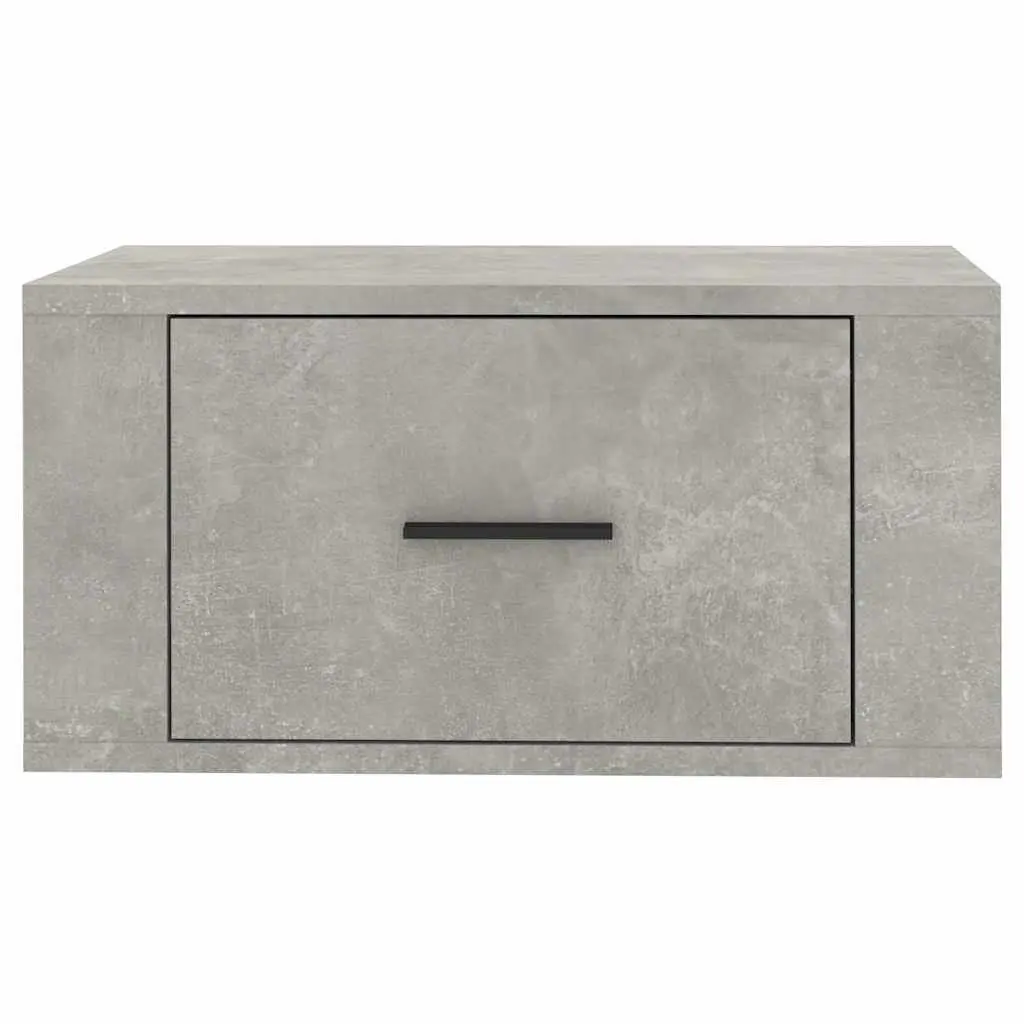 Floating Grey Bedside Cabinets Wall-Mounted Storage Units 50x36x25 cm Pair