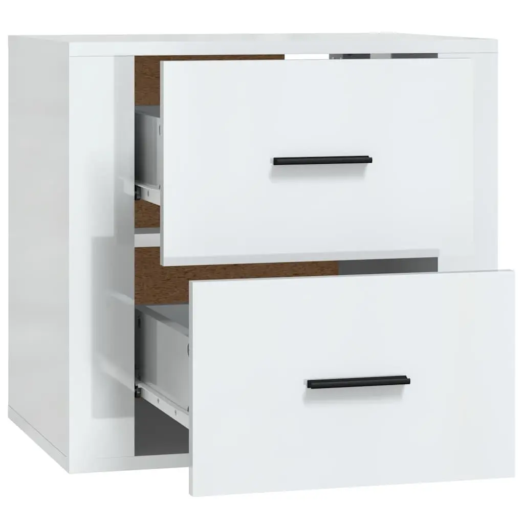 Wall-mounted Bedside Cabinet White 50x36x47cm Floating Storage Organiser