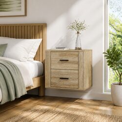 Compact Floating Bedside Cabinet in Brown for Your Room 50x36x47cm