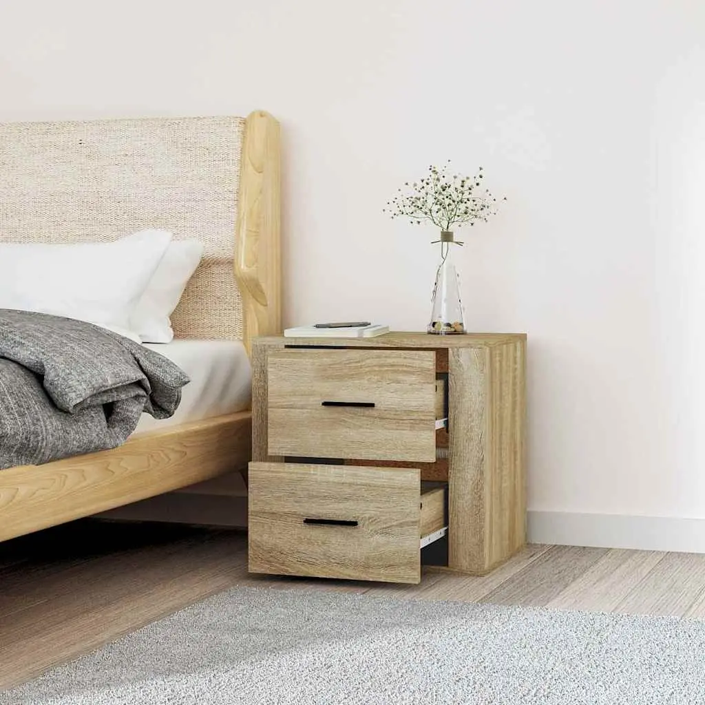 Wall-mounted Bedside Cabinet Brown Storage Floating Bedroom Organiser 50x36x47cm