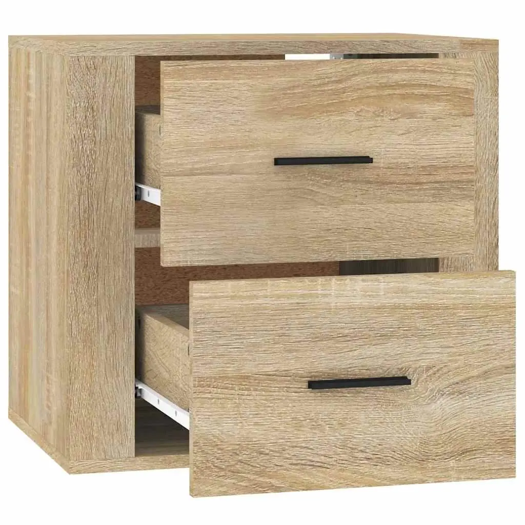 Wall-mounted Bedside Cabinet Brown Storage Floating Bedroom Organiser 50x36x47cm