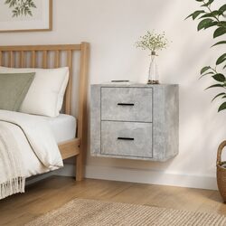 Grey Floating Bedside Cabinet