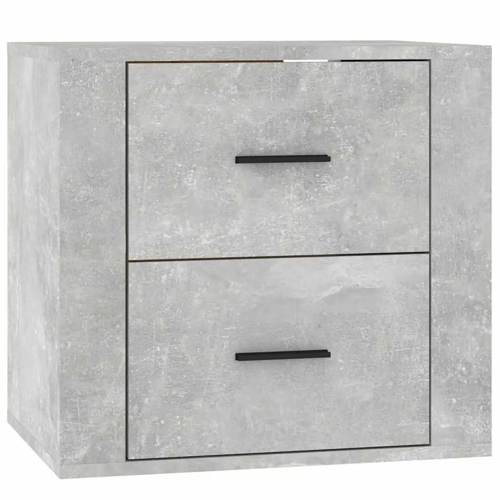 Wall-mounted Bedside Cabinet Grey Floating Storage Unit