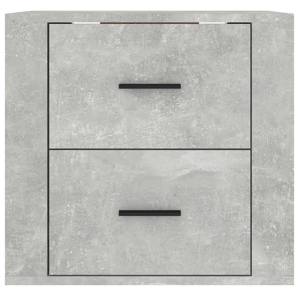 Wall-mounted Bedside Cabinet Grey Floating Storage Unit
