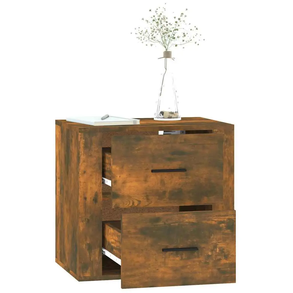 Wall-mounted Cabinet Brown Floating Storage Organizer Bedroom 50x36x47cm