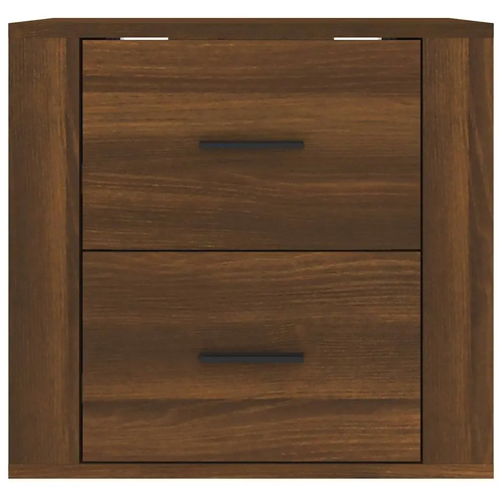 Floating Nightstand Brown Oak Wall-mounted Bedroom Cabinet Storage 50x36x47 cm