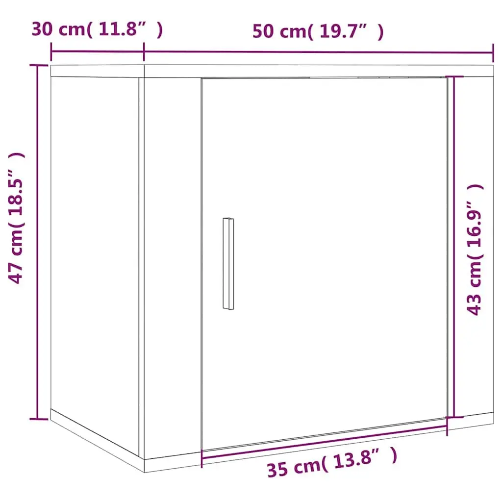 Black Wall-mounted Floating Bedside Cabinet Bedroom Organizer Engineered Wood