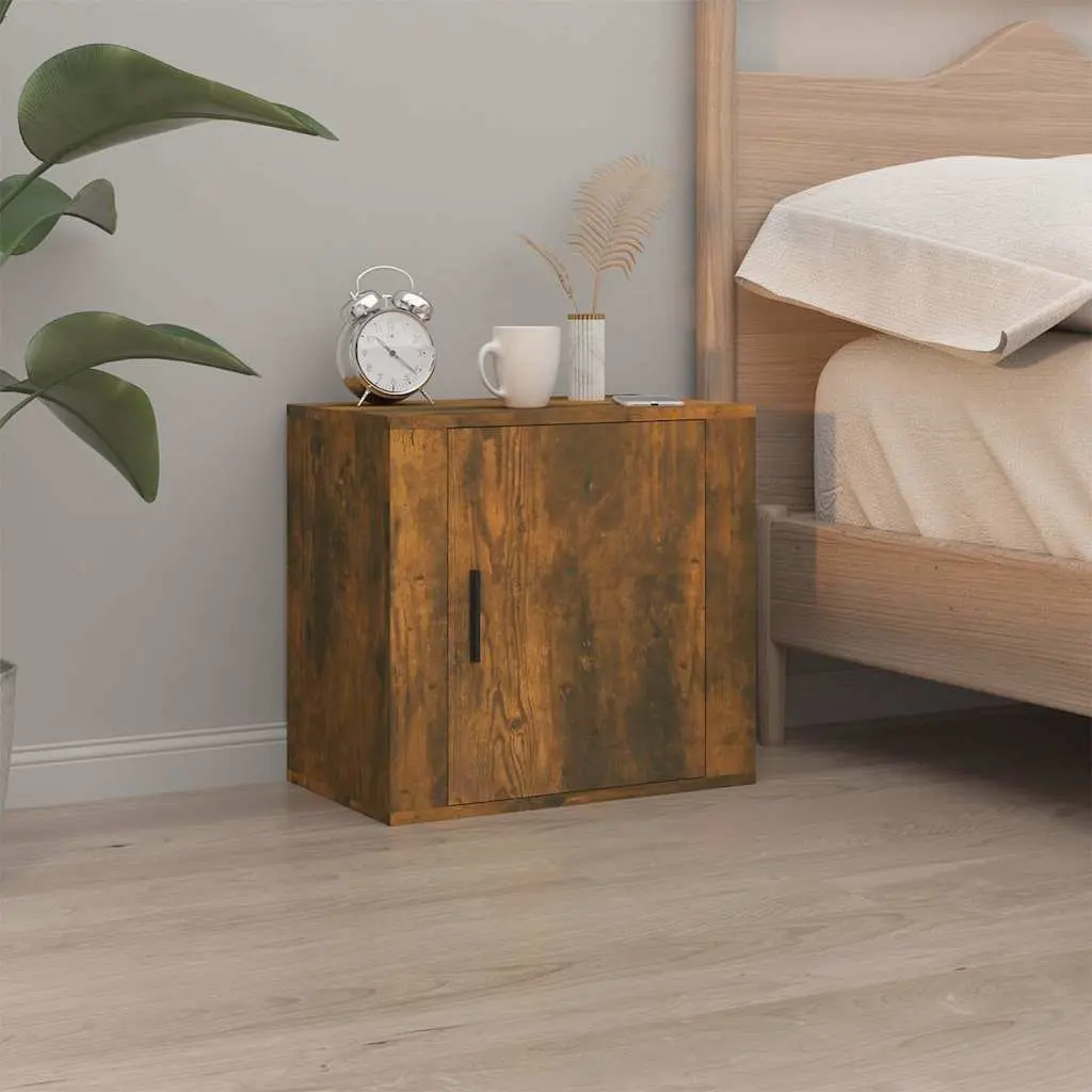 Wall-mounted Bedside Cabinets Brown 2 Piece Floating Bedroom Storage Units