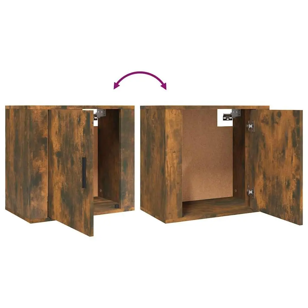 Wall-mounted Bedside Cabinets Brown 2 Piece Floating Bedroom Storage Units