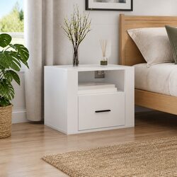White Floating Bedside Table