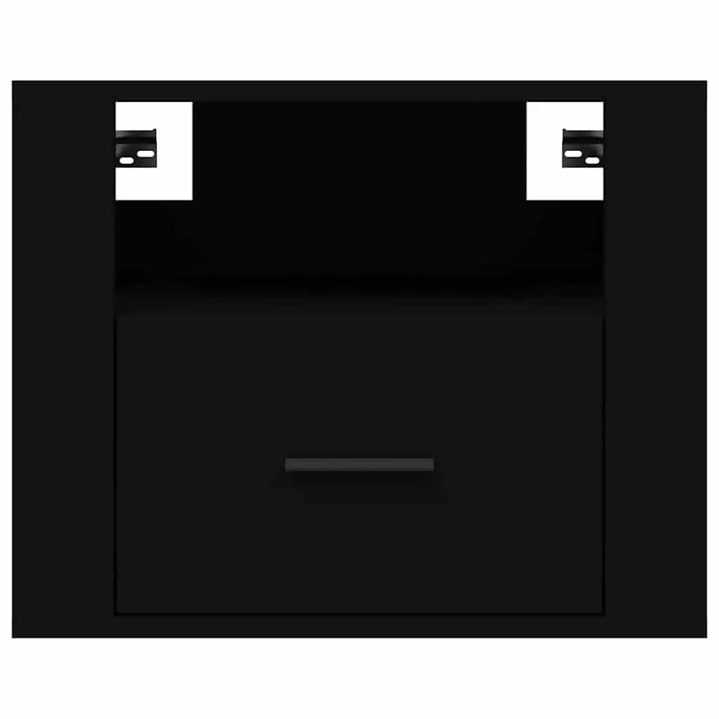 Wall-mounted Bedside Cabinets Black 50x36x40 cm Floating Storage Organiser 2 Piece