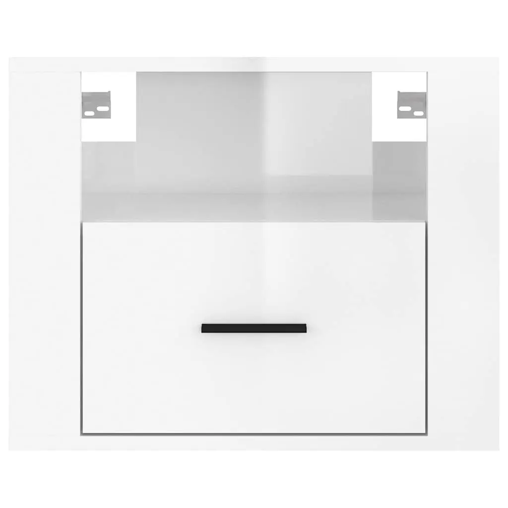 Wall-mounted Bedside Cabinets White 50x36x40cm Floating Storage Organiser