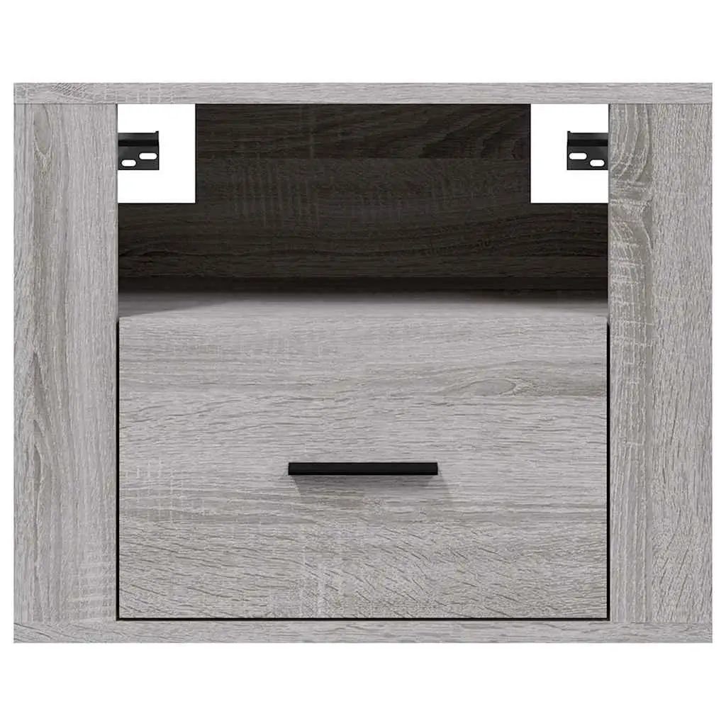 Wall-mounted Bedside Cabinets Grey 50 x 36 x 40 cm Floating Storage Organiser 2 Piece