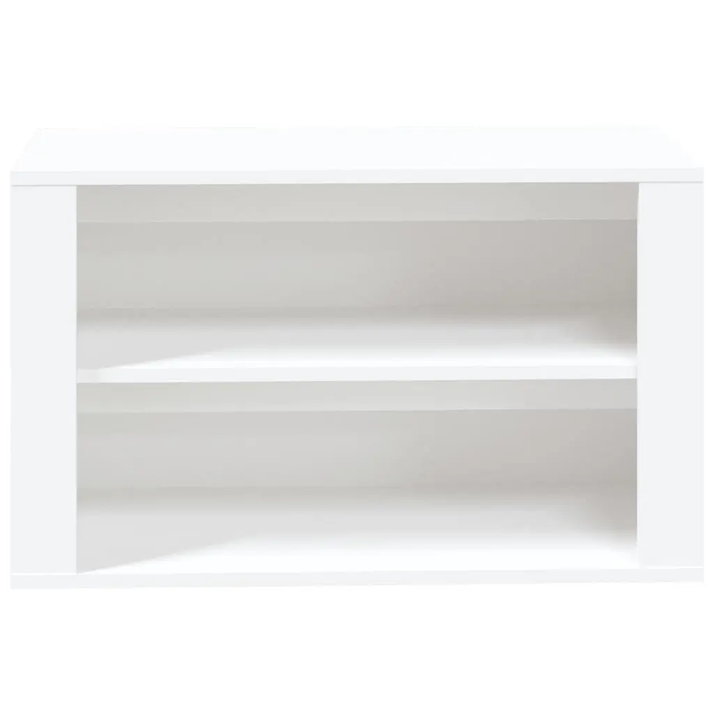 Shoe Rack White 75x35x45cm Engineered Wood 2 Compartments