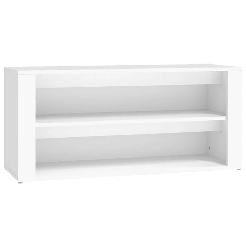 Shoe Rack White 100x35x45 cm Storage Cabinet 2 Compartments Organised Wardrobe