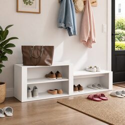 Compact Shoe Cabinet: 150x35x45 cm White Storage Solution