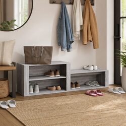 Efficient Grey Engineered Wood Shoe Cabinet