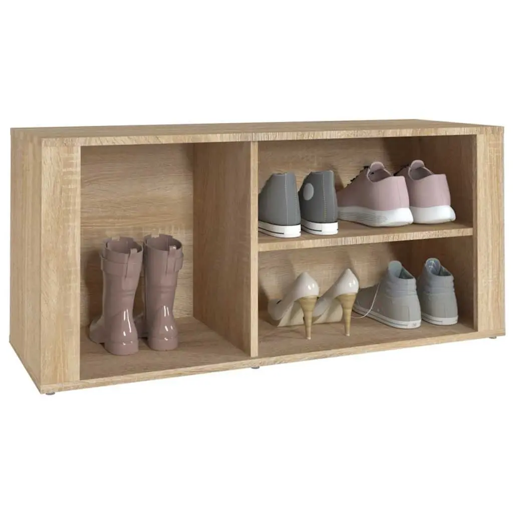 Shoe Cabinet Beige Engineered Wood Multiple Compartments Hallway Furniture