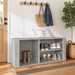 Grey Shoe Cabinet Storage Organiser Engineered Wood Hall Wardrobe Rack