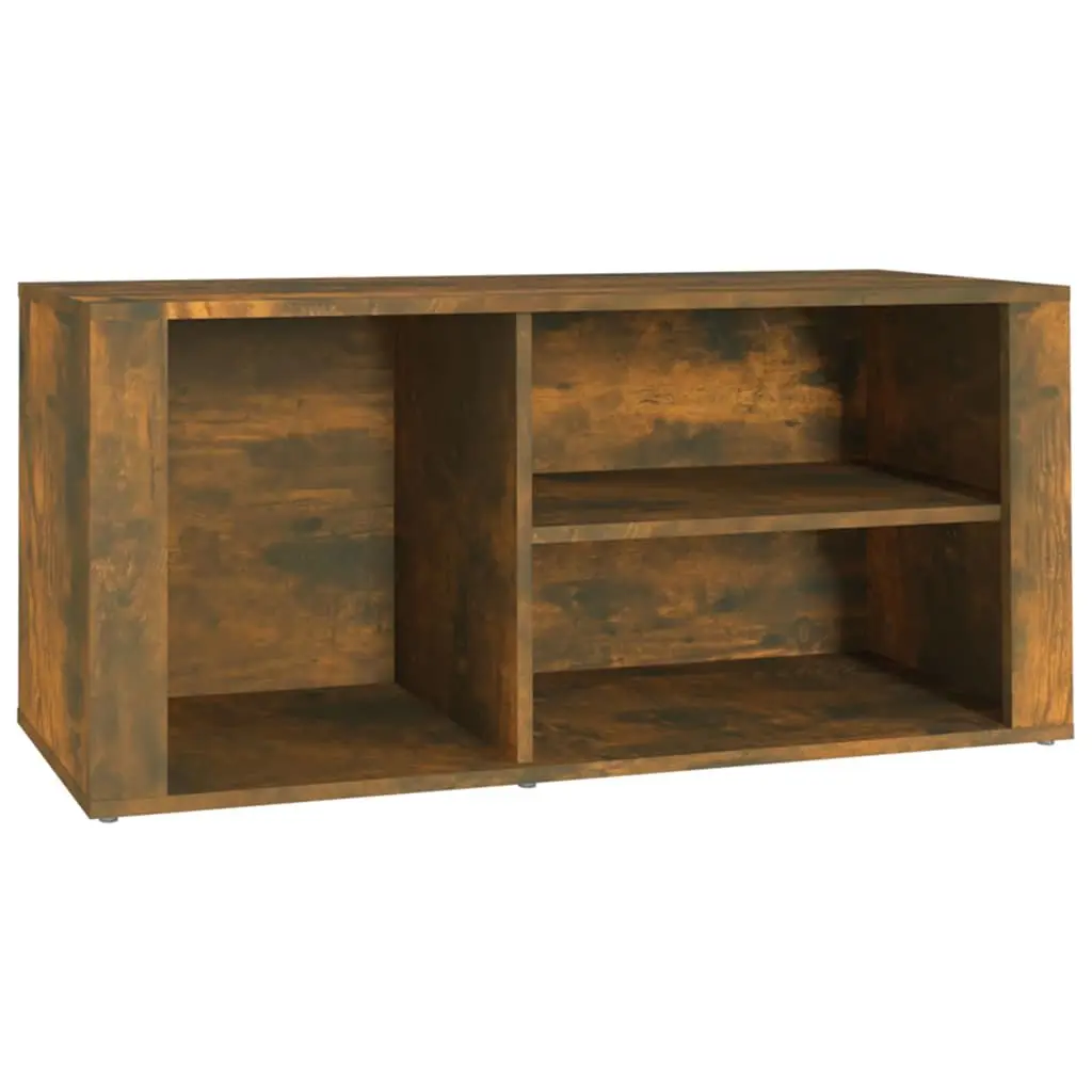 Shoe Cabinet Brown Engineered Wood Multiple Compartments Sturdy Top Surface