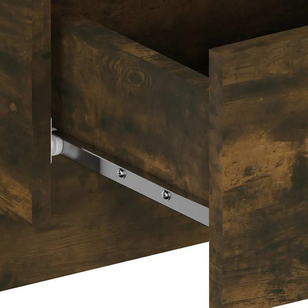 Wall-mounted Bedside Cabinet Smoked Oak Floating Storage Shelf Bedroom