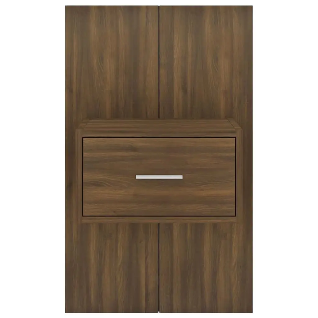 Wall-Mounted Bedside Cabinets Brown Oak 2 pcs Floating Storage