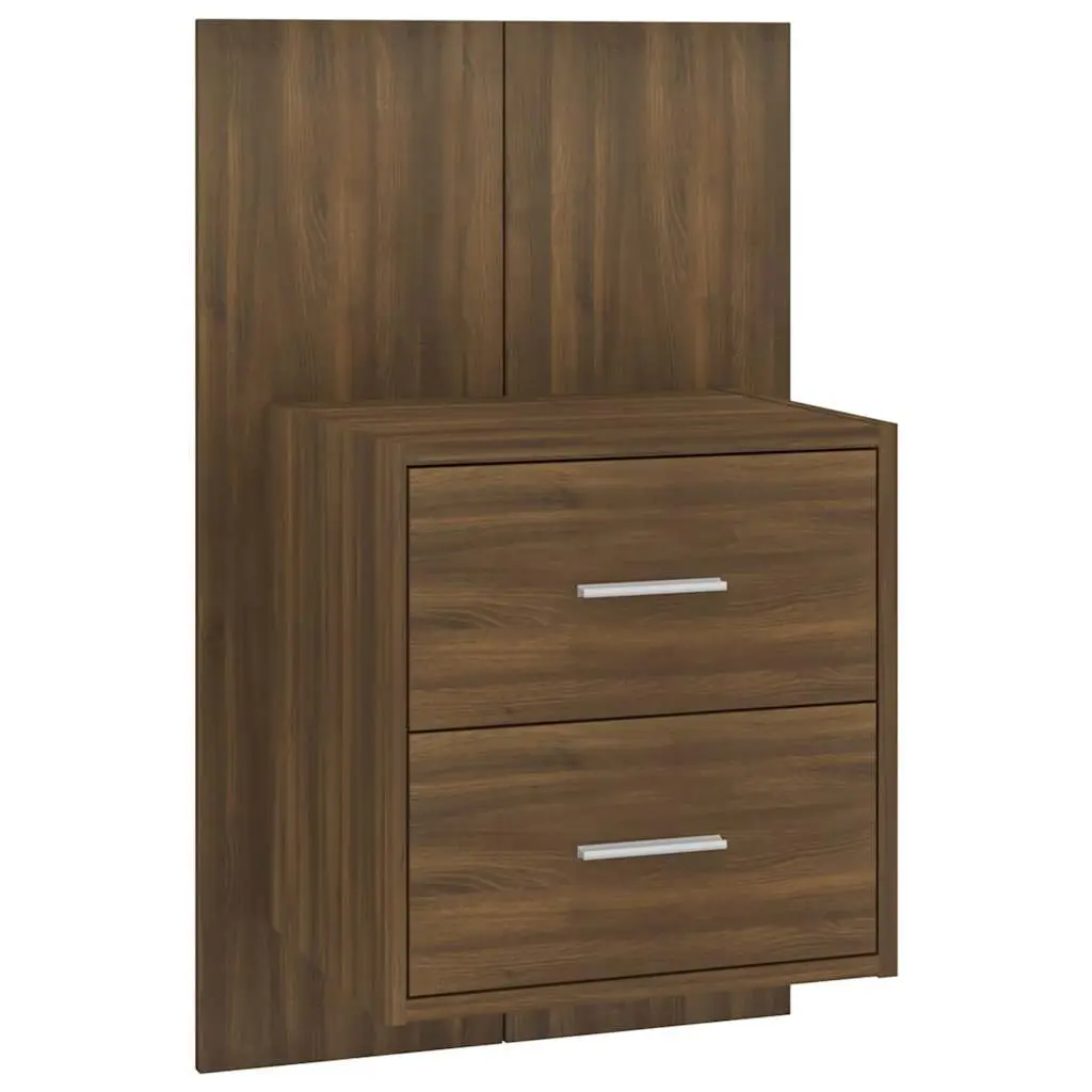 Wall-mounted Bedside Cabinets 2 pcs Brown Oak Floating Storage Units