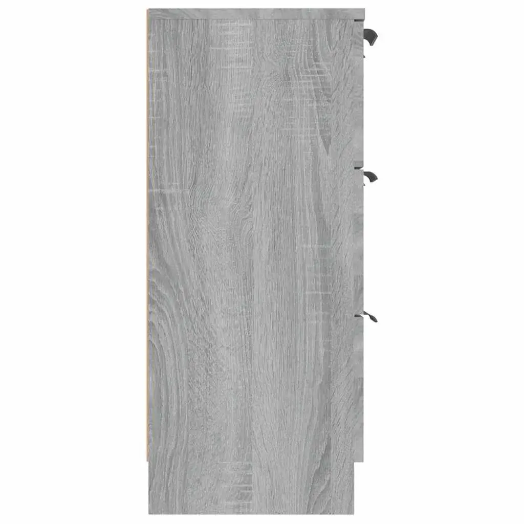 Storage Cabinet Engineered Wood Grey 3 Drawers 60x30x70cm Sideboard