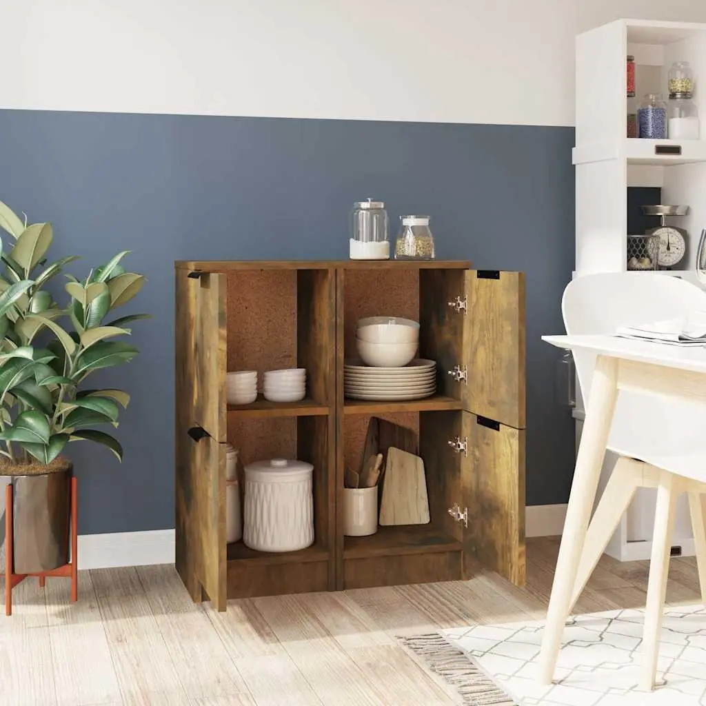 Sideboard Cabinet 30x30x70 cm Brown Storage Buffet Engineered Wood Doors
