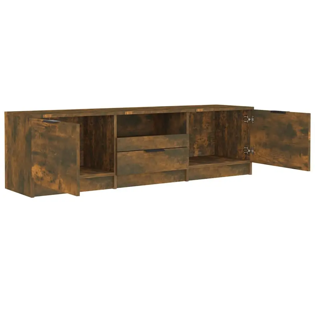 TV Cabinet Brown Engineered Wood 140 x 35 x 40 cm Storage Compartments Drawer Organiser