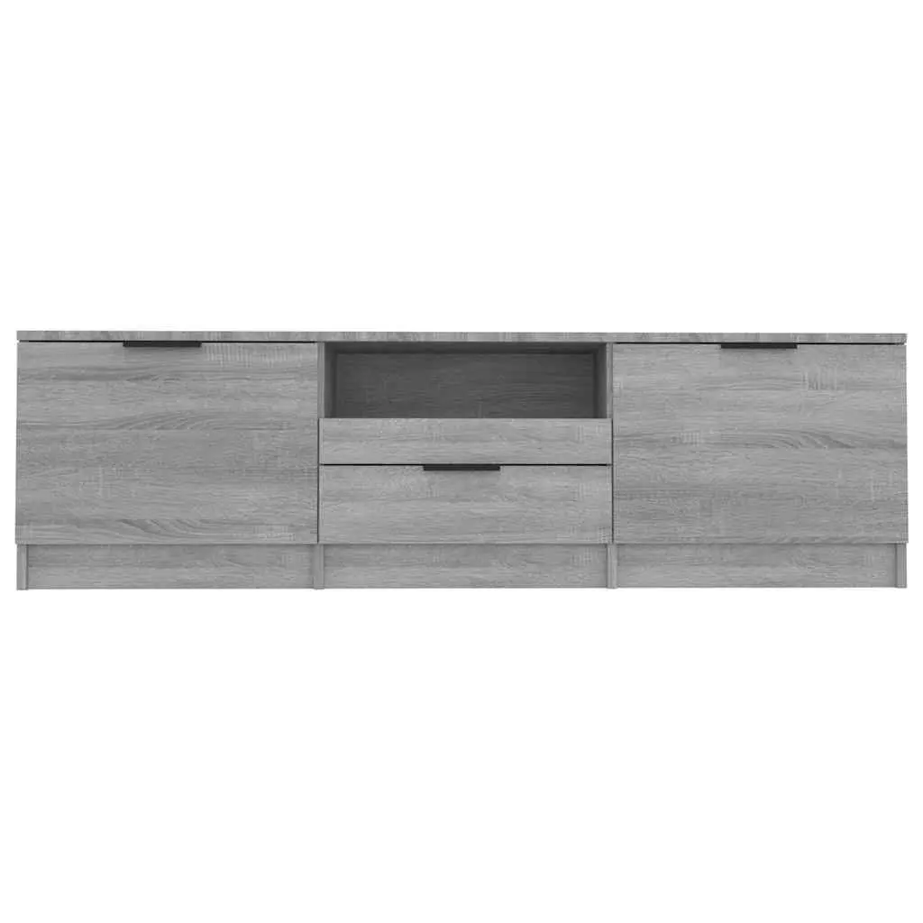 TV Stand Grey Sonoma Engineered Wood 140x35x40cm Storage Unit with Drawer and Compartments