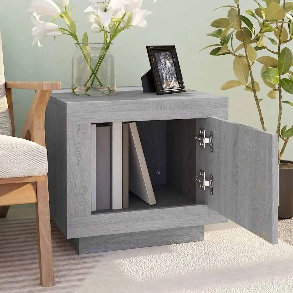 Coffee Table Grey 51 x 50 x 45 cm Engineered Wood with Storage Door