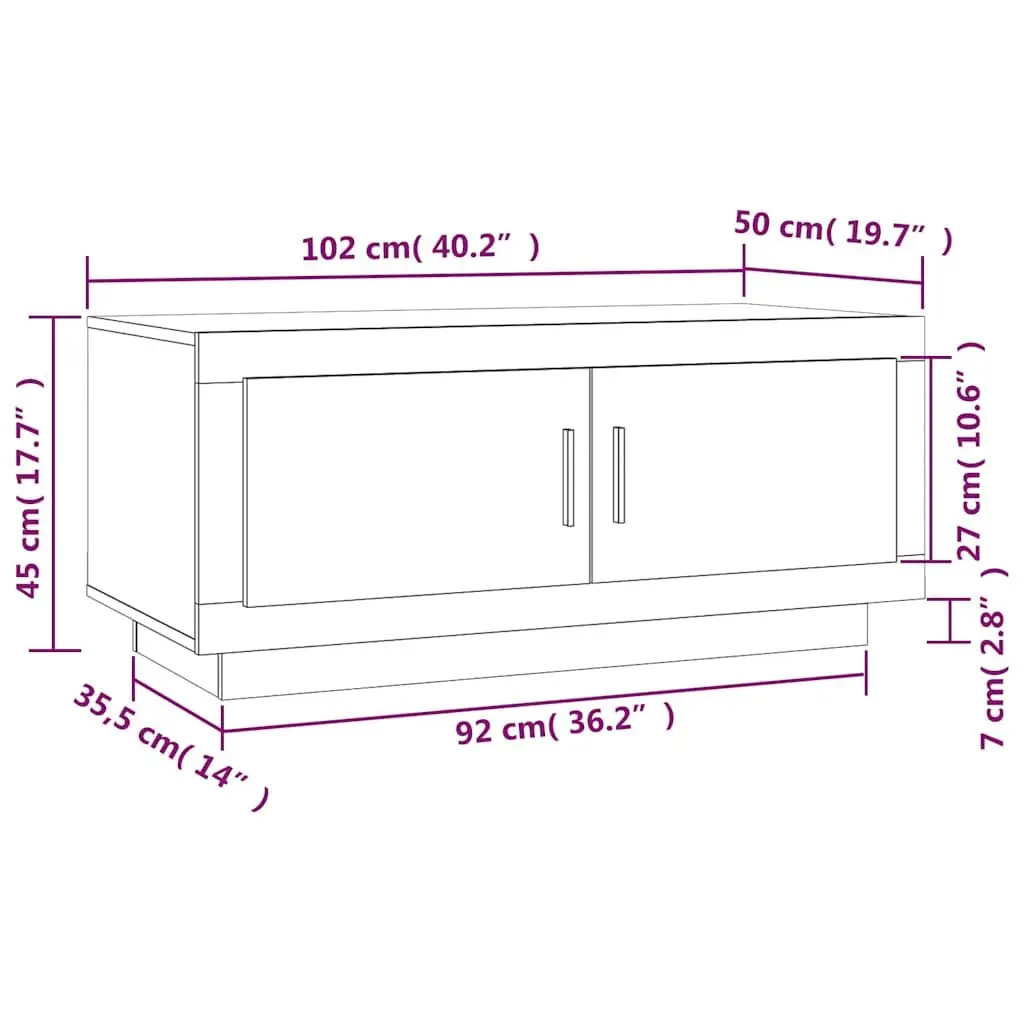 Coffee Table Brown Engineered Wood Living Room Storage Display
