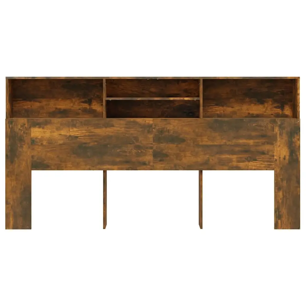 Headboard Cabinet Storage Brown 200 cm Wall-Mounted Bedroom Organiser