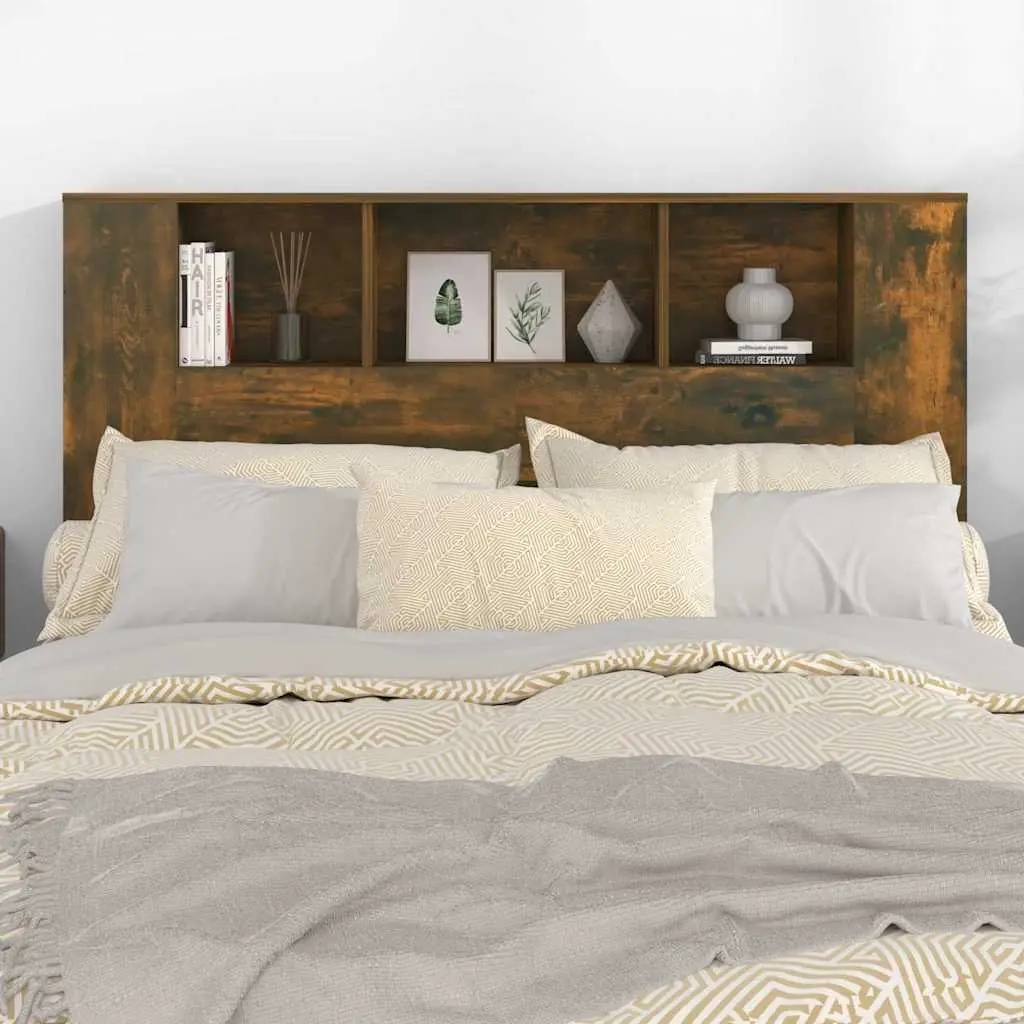Wall-Mounted Headboard Cabinet with Five Compartments