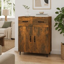 Brown Sideboard with Doors and Drawers
