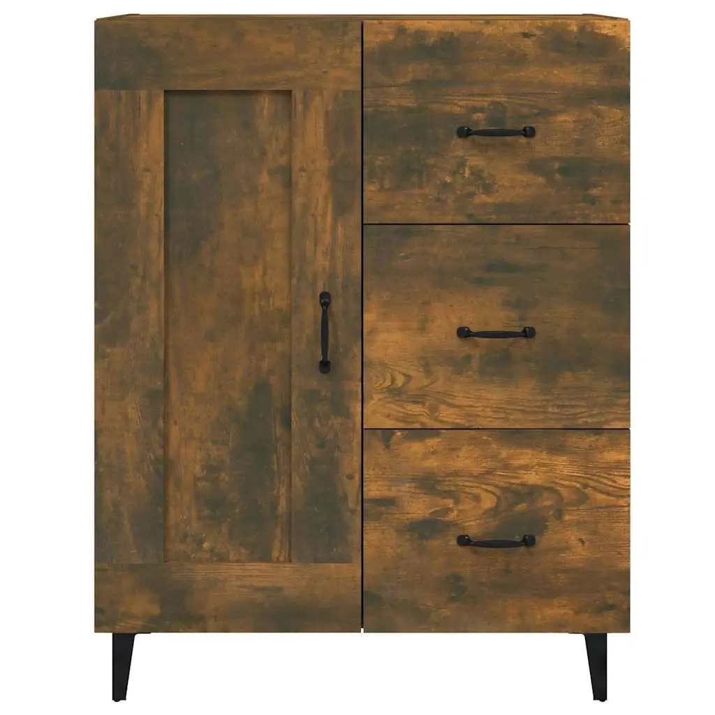 Sideboard Brown Engineered Wood 69.5x34x90cm Storage Cabinet with Multiple Compartments for Living Room
