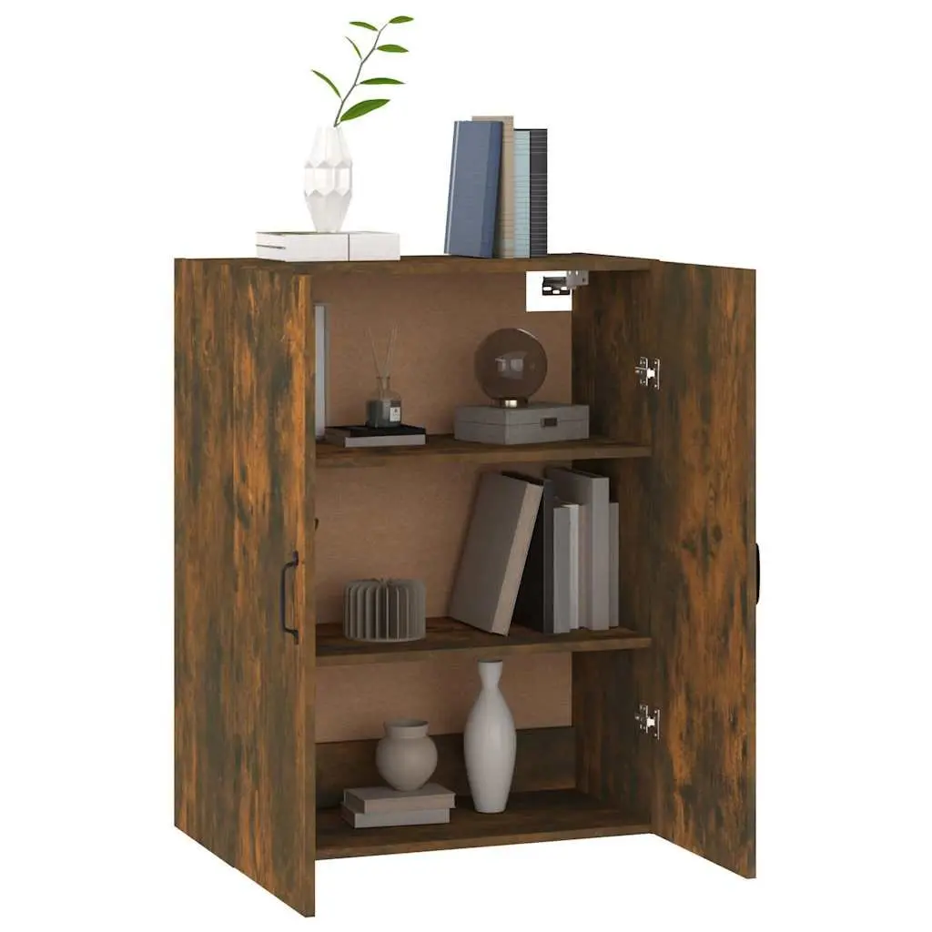 Hanging Storage Cabinet Brown 69.5x34x90cm Two Door Wall Mounted Engineered Wood