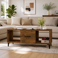 Coffee Table with Storage Compartments Brown Engineered Wood Living Room
