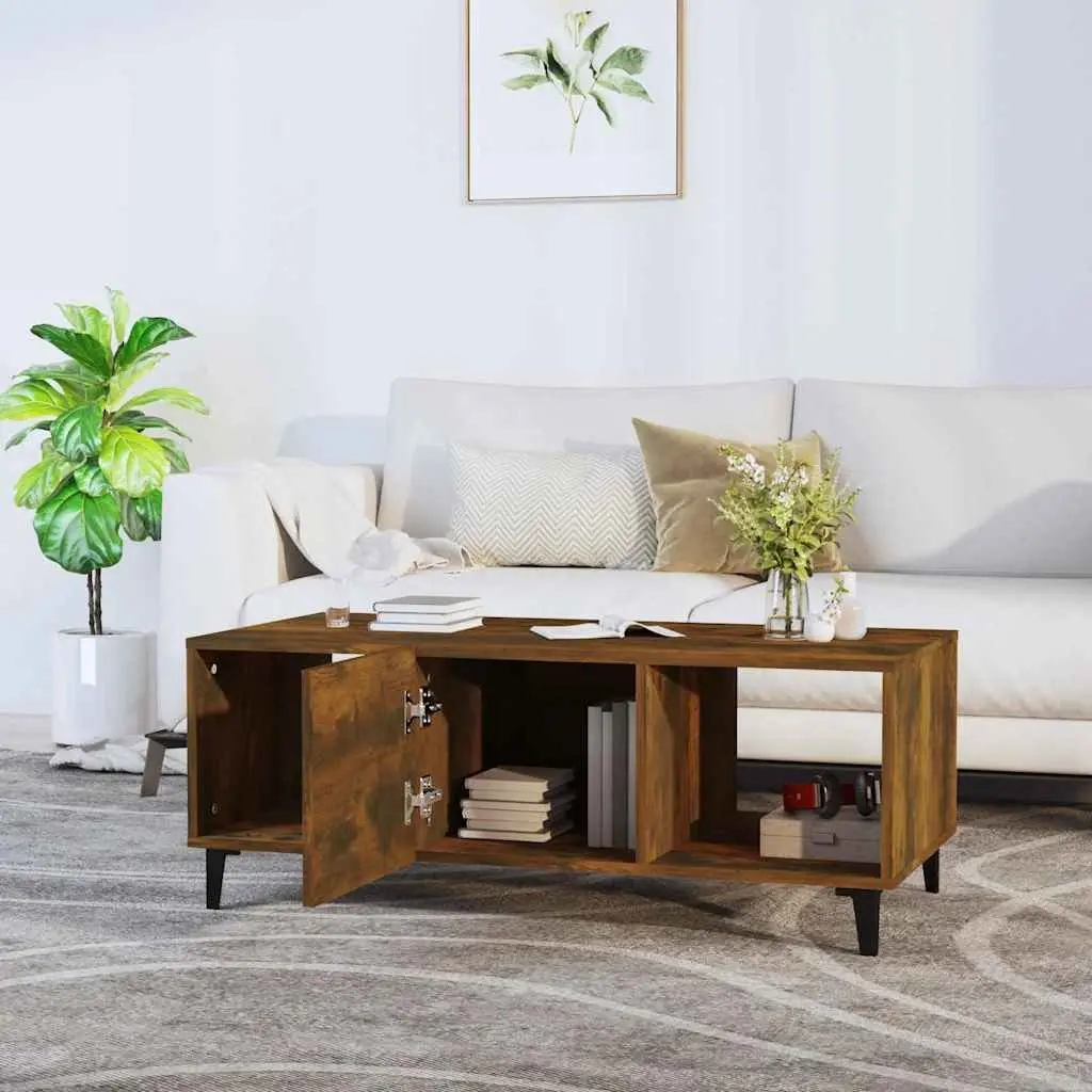 Coffee Table with Storage Compartments Brown Engineered Wood Living Room