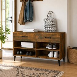 Compact Shoe Cabinet: 2 Drawers, 4 Compartments